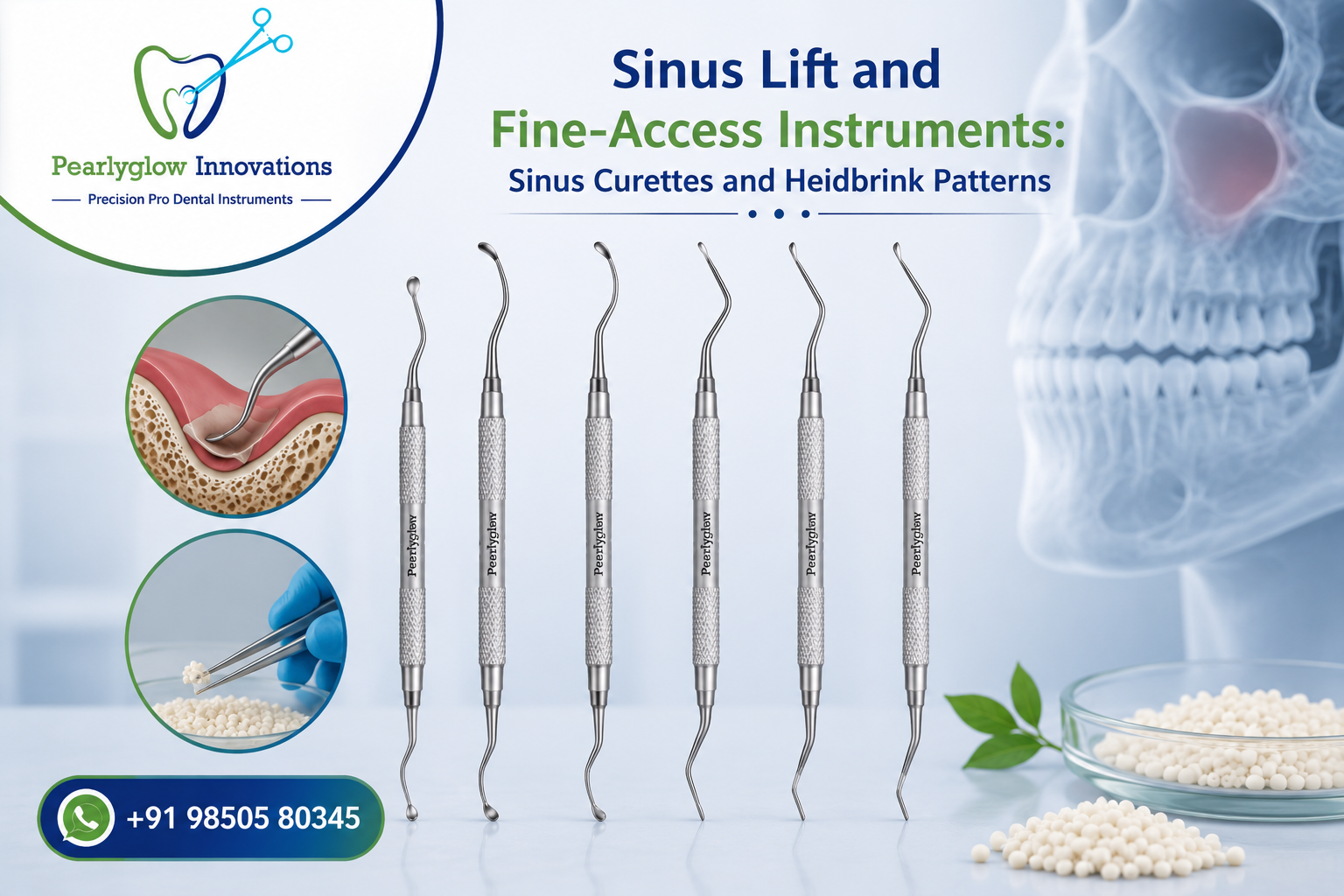 Sinus Lift and Fine-Access Instruments: Sinus Curettes and Heidbrink Patterns.